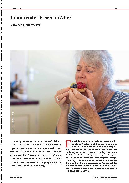 Vorschauseite 1: Emotionales Essen im Alter