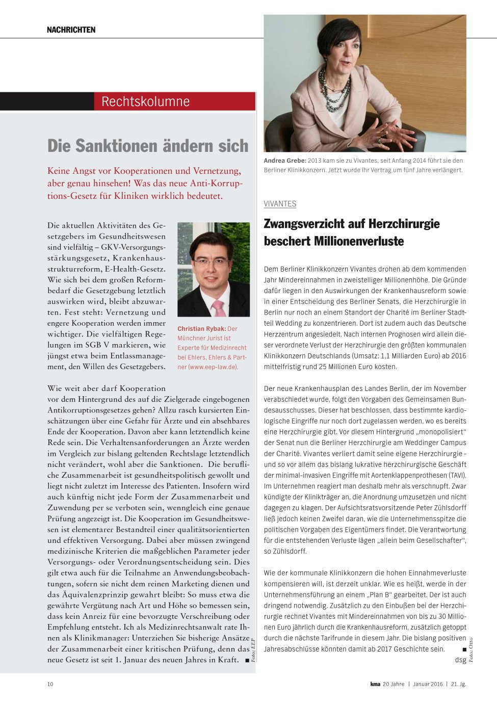 Vorschauseite 1: Zwangsverzicht auf Herzchirurgie beschert Millionenverluste