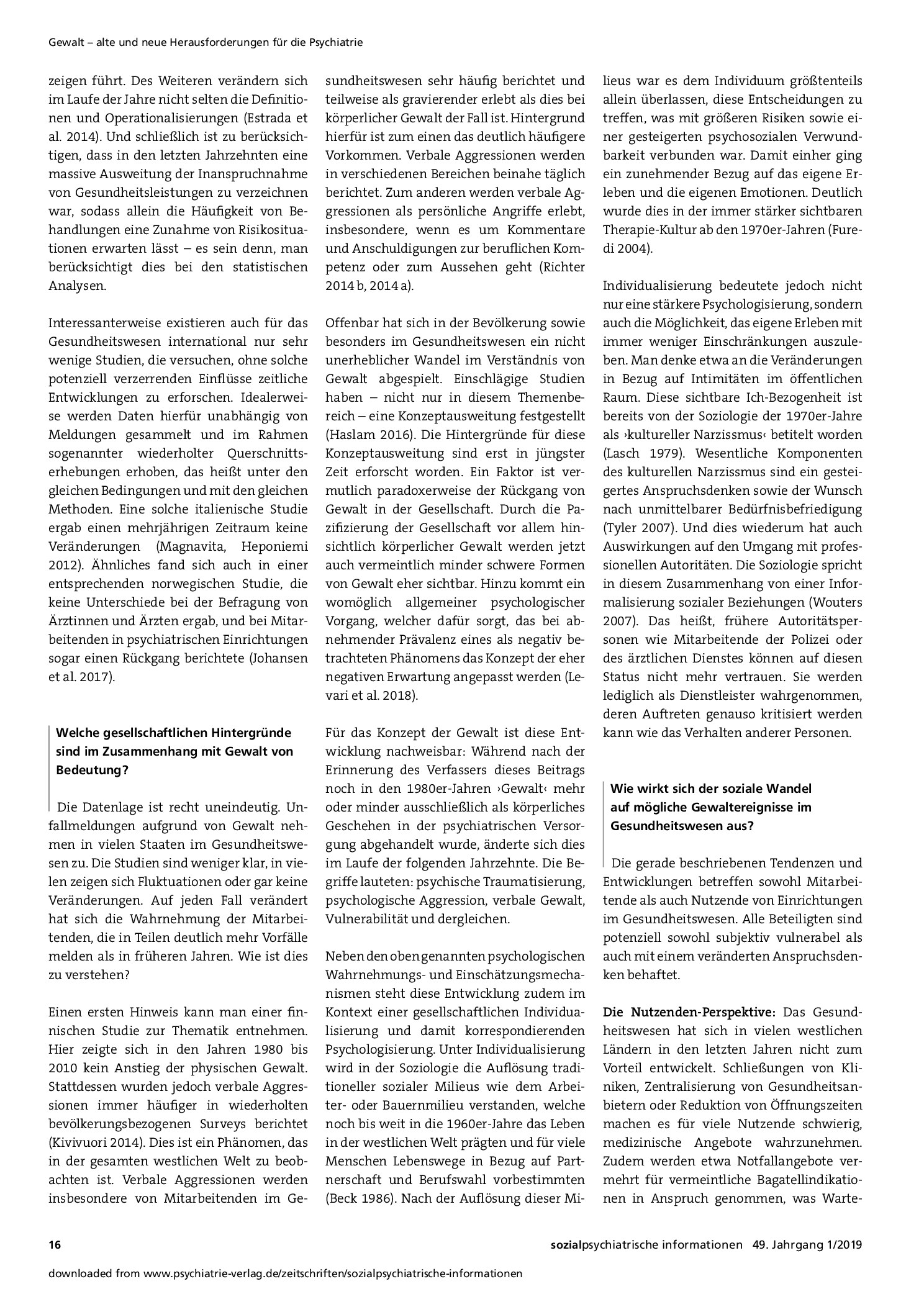 Vorschauseite 2: Nimmt Gewalt gegen Mitarbeitende im Gesundheitswesen zu? Hypothesen, Daten und soziologische Hintergründe