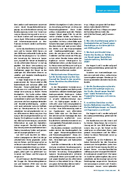 Vorschauseite 2: Maßnahmen zur Bekämpfung der Gewalt gegen Beschäftigte des öffentlichen Dienstes