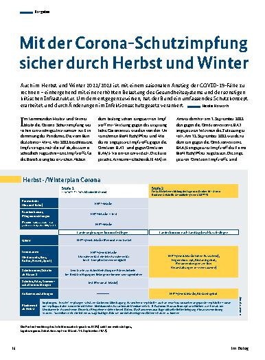 Vorschauseite 1: Mit der Corona-Schutzimpfung sicher durch Herbst und Winter