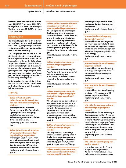 Vorschauseite 3: Übersicht S3-Leitlinie Lagerungstherapie und Mobilisation von kritisch Erkrankten auf Intensivstationen