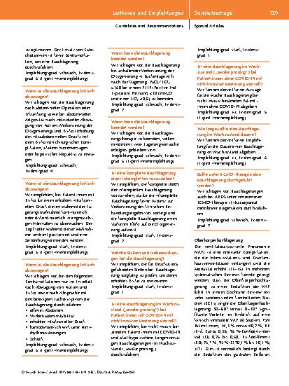 Vorschauseite 4: Übersicht S3-Leitlinie Lagerungstherapie und Mobilisation von kritisch Erkrankten auf Intensivstationen