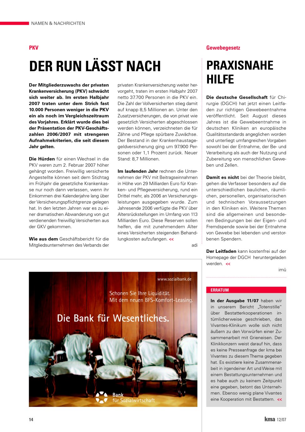Vorschauseite 1: Der Run lässt nach