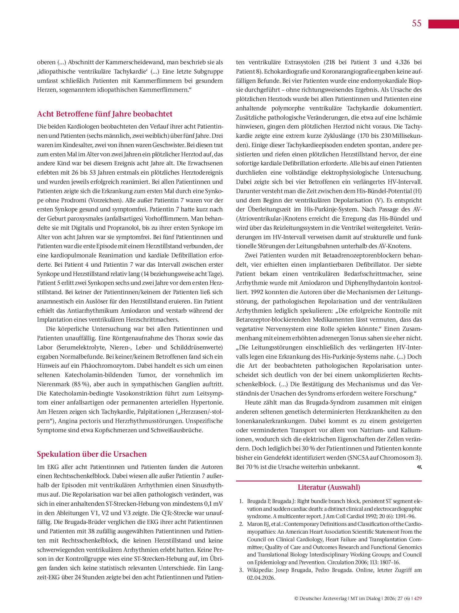 Vorschauseite 2: Pedro und Josep Brugada. Erstbeschreiber des Brugada-Syndroms, einer seltenen angeborenen primären Kardiomyopathie
