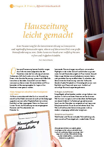 Vorschauseite 1: Hauszeitung leicht gemacht