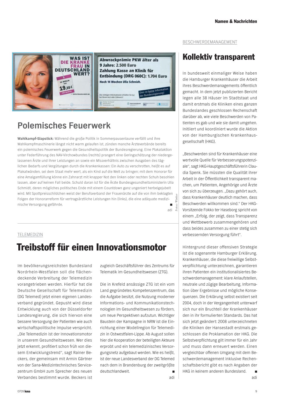 Vorschauseite 1: Kollektiv transparent