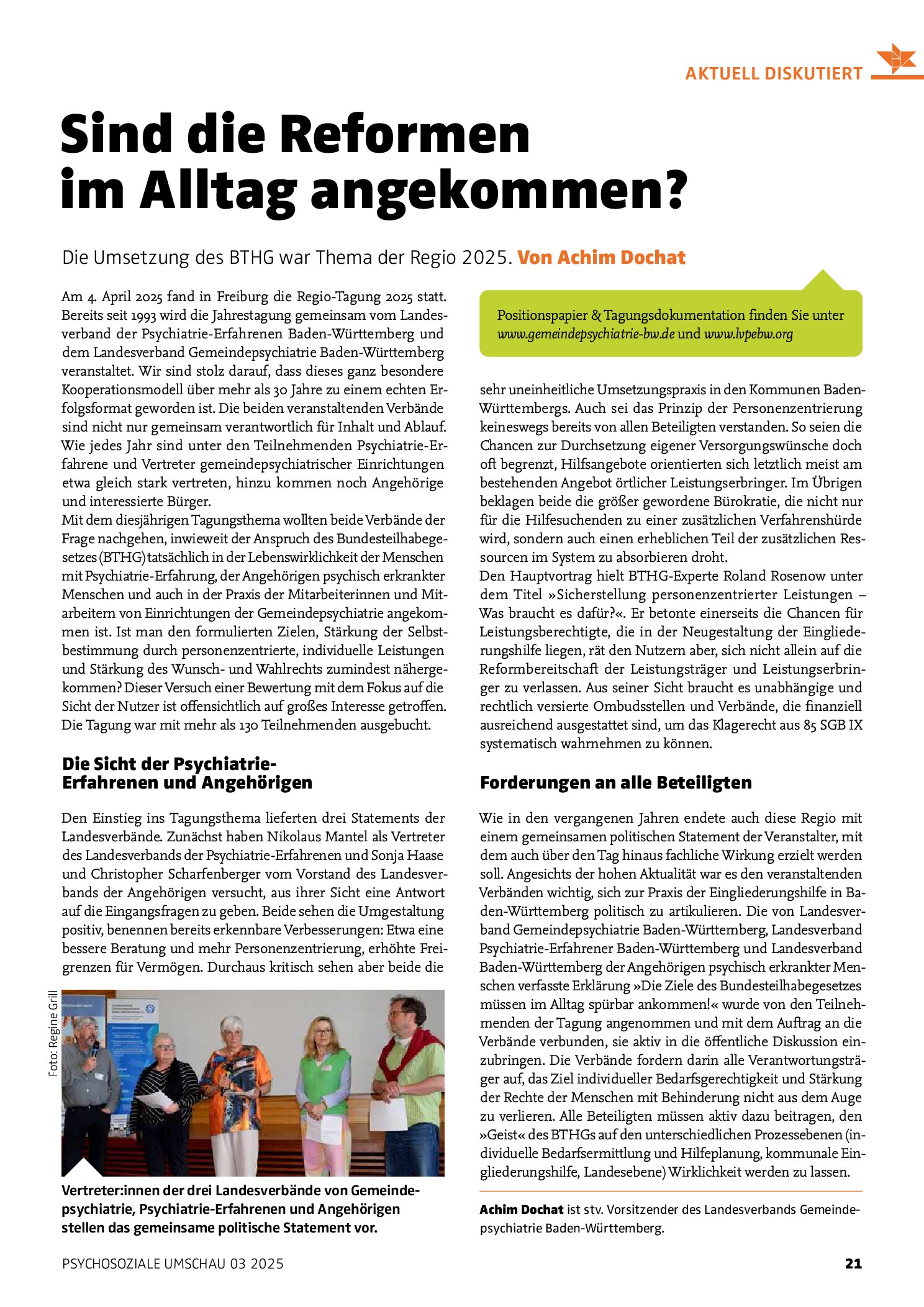 Vorschauseite 1: Sind die Reformen im Alltag angekommen?