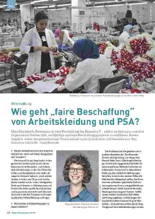 Vorschauseite 1: Wie geht "faire Beschaffung" von Arbeitskleidung und PSA?