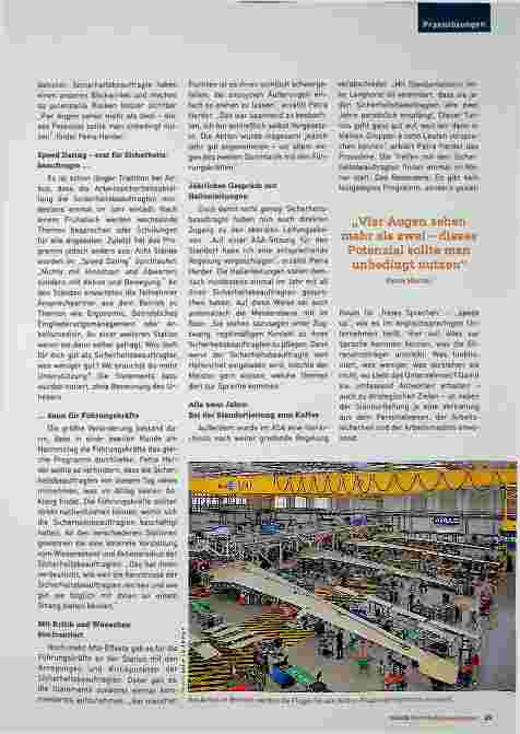 Vorschauseite 2: Wie Airbus den Stellenwert der Sicherheitsbeauftragten hebt. Ihr seid wichtig!
