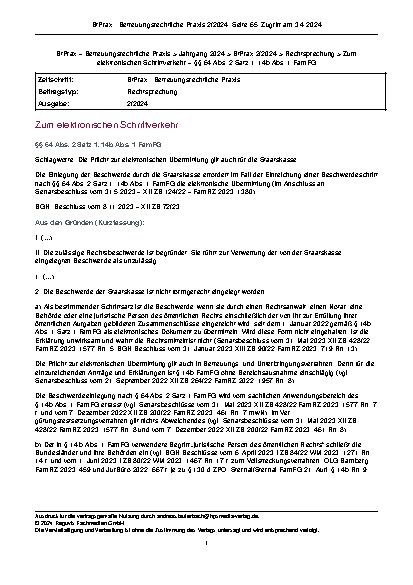 Vorschauseite 1: Zum elektronischen Schriftverkehr Schlagworte: Die Pflicht zur elektronischen Übermittlung gilt auch für die Staatskasse.