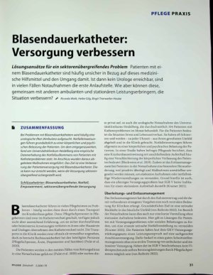 Vorschauseite 1: Blasendauerkatheter: Versorgung verbessern