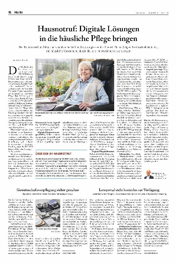 Vorschauseite 1: Hausnotruf: Digitale Lösungen in die häusliche Pflege bringen