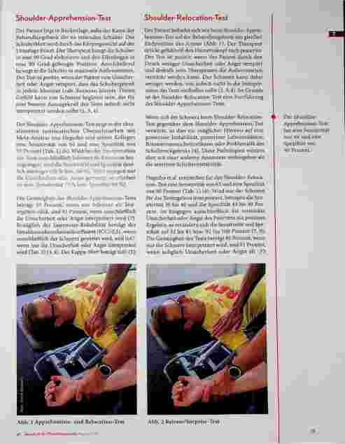 Vorschauseite 2: Die Stabilität der ventralen 3 Schulter testen: Shoulder-Apprehension-Test, Shoulder-Relocation-Test und Release/Surprise-Test.