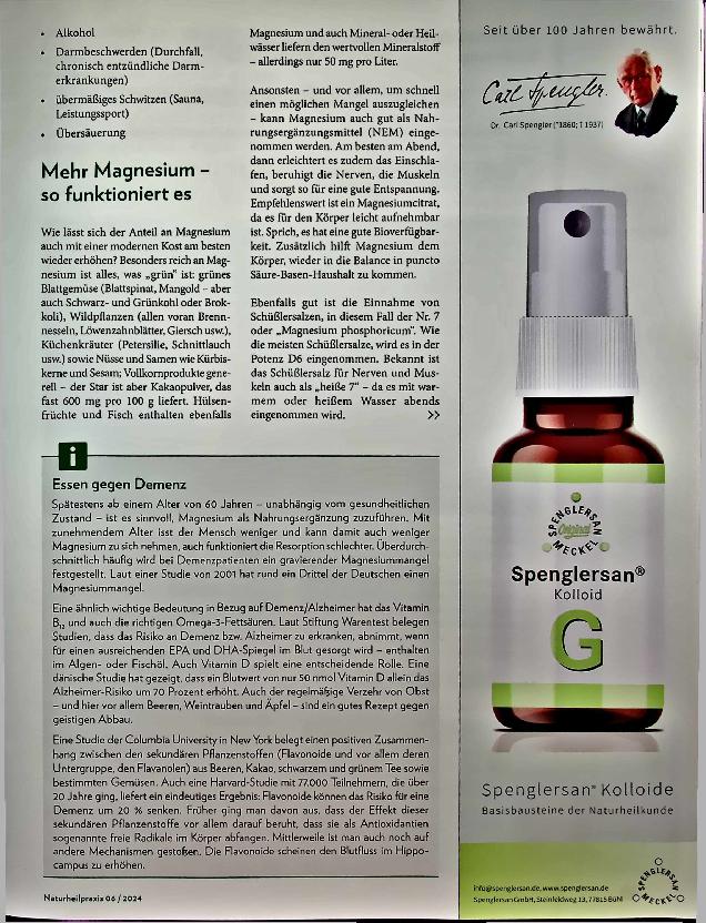 Vorschauseite 4: Gehirn-Booster Magnesium kann Demenz vorbeugen