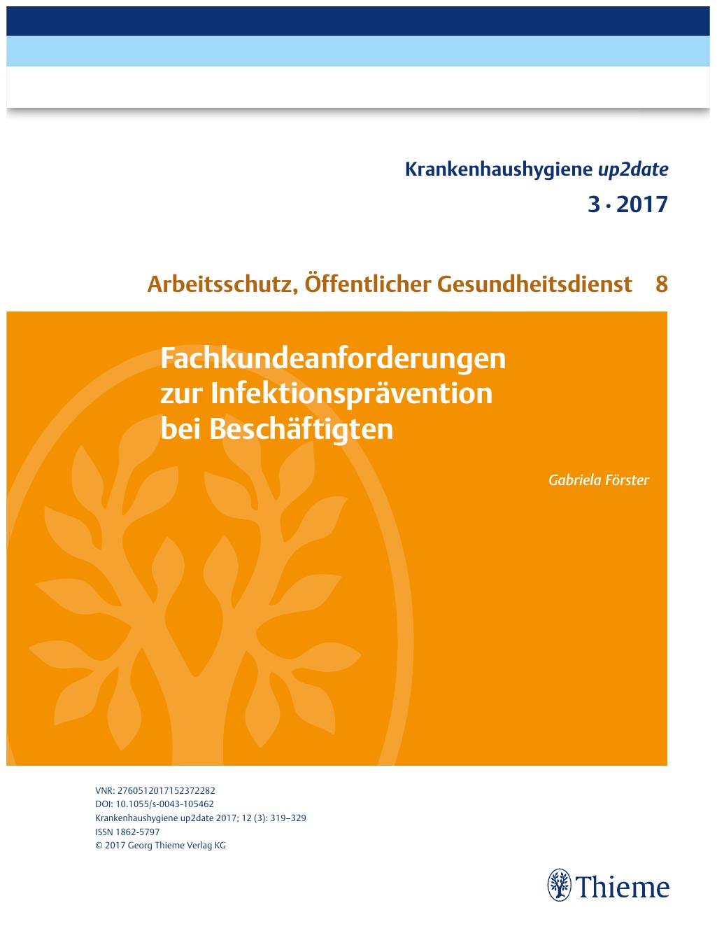 Vorschauseite 1: Fachkundeanforderungen zur Infektionsprävention bei Beschäftigten