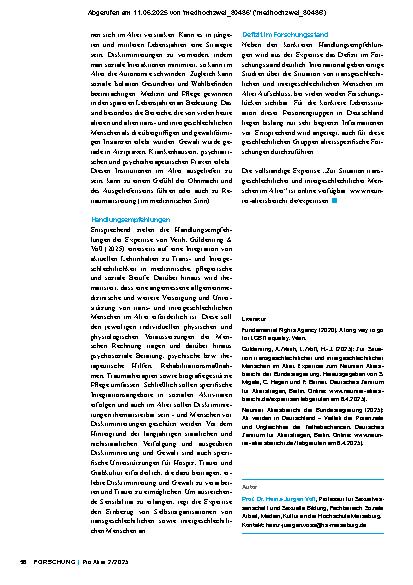 Vorschauseite 3: Erstmals Trans und Intergeschlechtlichkeit im Altersbericht der Bundesregierung thematisiert