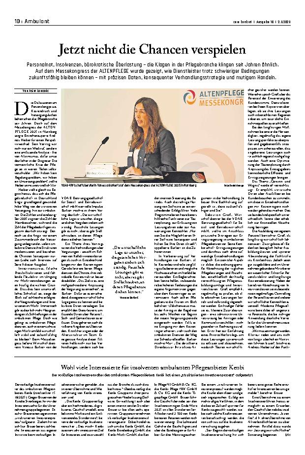 Vorschauseite 1: Jetzt nicht die Chancen verspielen