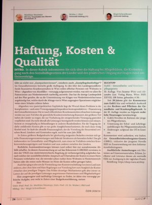 Vorschauseite 1: Haftung, Kosten & Qualität