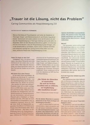 Vorschauseite 1: „Trauer ist die Lösung, nicht das Problem" Caring Communities als Hospizbewegung 2. 0