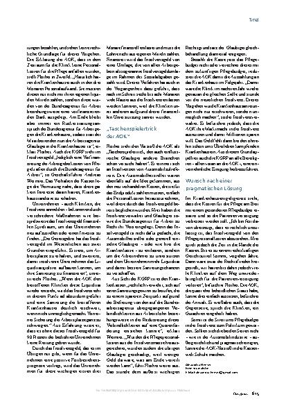 Vorschauseite 2: Insolvenzgeld: Streit ums Pflegebudget