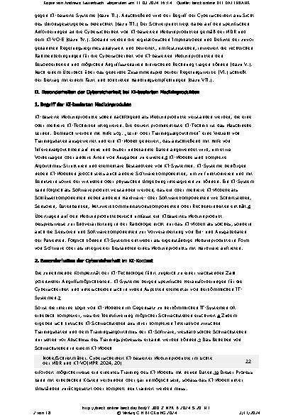 Vorschauseite 2: Cybersicherheit KI-basierter Medizinprodukte im Lichte der MDR und KI-VO