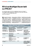 Vorschauseite 1: Wird nachhaltiges Bauen bald zur Pflicht?
