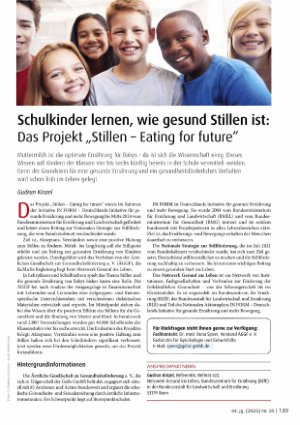 Vorschauseite 1: Schulkinder lernen, wie gesund Stillen ist: Das Projekt „Stillen - Eating for future"