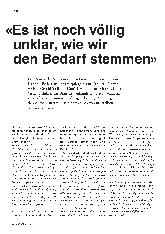 Vorschauseite 1: "Es ist noch völlig unklar, wie wir den Bedarf stemmen."