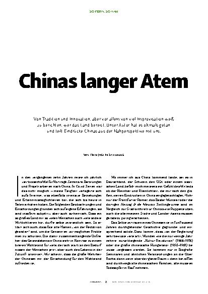 Vorschauseite 1: Chinas langer Atem