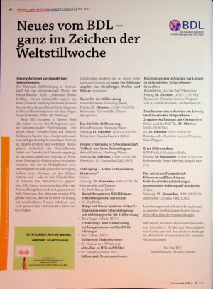 Vorschauseite 1: Neues vom BDL - ganz im Zeichen der Weltstillwoche