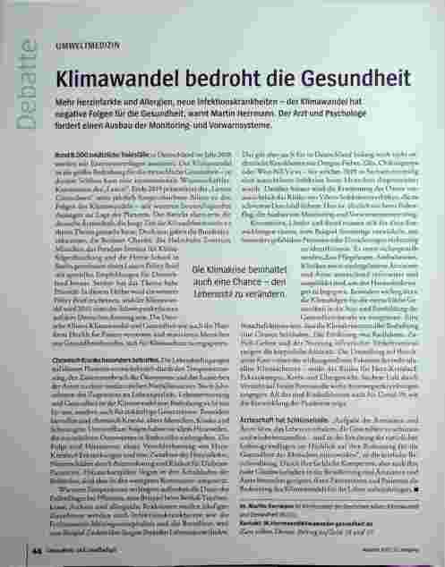Vorschauseite 1: Klimawandel bedroht die Gesundheit.
