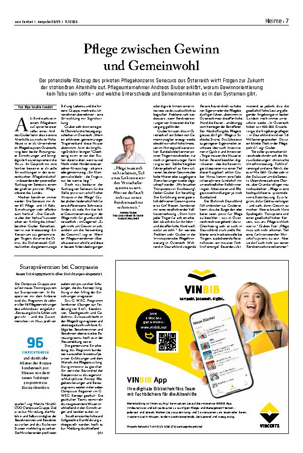Vorschauseite 1: Pflege zwischen Gewinn und Gemeinwohl