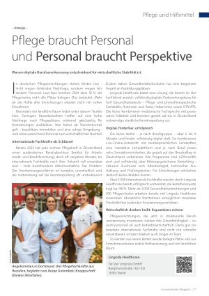 Vorschauseite 1: Pflege braucht Personal und Personal braucht Perspektive