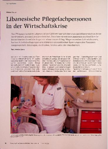 Vorschauseite 1: Libanesische Pflegefachpersonen in der Wirtschaftskrise