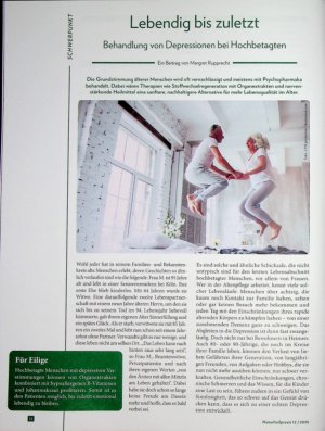Vorschauseite 1: Lebendig bis zuletzt Behandlung von Depressionen bei Hochbetagten