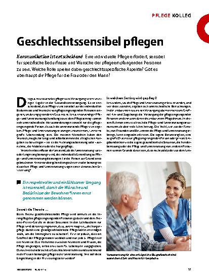 Vorschauseite 1: Geschlechtssensibel pflegen