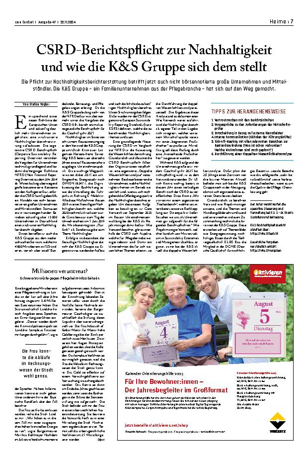 Vorschauseite 1: CSRD-Berichtspflicht zur Nachhaltigkeit und wie die K&S Gruppe sich dem stellt