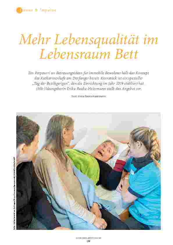 Vorschauseite 1: Mehr Lebensqualität im Lebensraum Bett