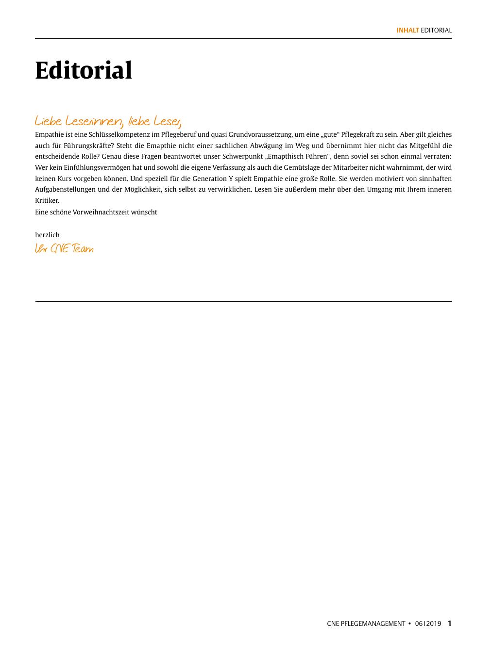 Vorschauseite 1: Liebe Leserinnen, liebe Leser,