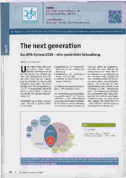 Vorschauseite 1: The next generation. Das DRG-System 2020 - eine persönliche Betrachtung