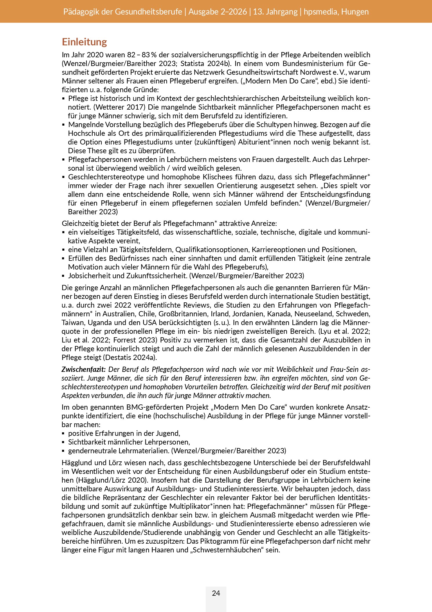 Vorschauseite 2: Ein Bild von einem Mann. Die bildliche Darstellung der Geschlechter in Pflegelehrbüchern