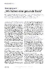 Vorschauseite 1: Bilanzgespräch „Wir haben eine gesunde Basis“