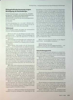 Vorschauseite 1: Ruhegehaltsaberkennung wegen Betätigung als Reichsbürger