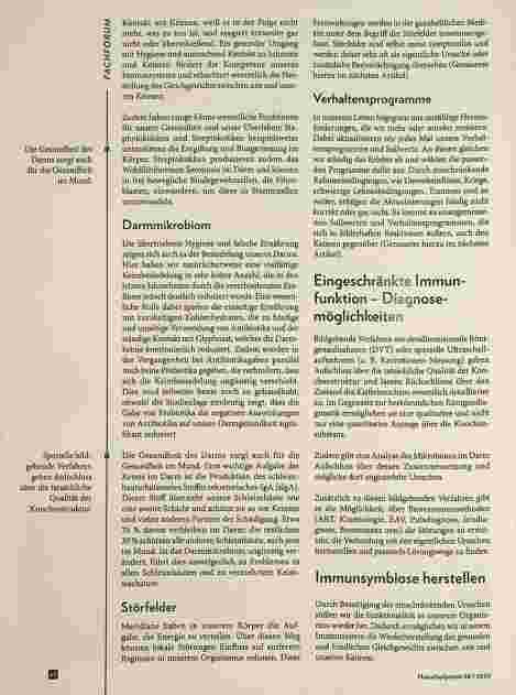 Vorschauseite 3: Zähne und Körper aus naturheilkundlicher Sicht - Teil 4 Auswirkungen des Zusammenspiels von Immunsystem und Keimen im Rahmen der Zahngesundheit