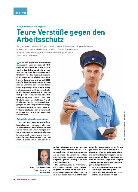 Vorschauseite 1: Bußgeldhöhen verdoppelt Teure Verstöße gegen den Arbeitsschutz