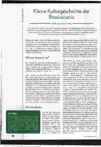 Vorschauseite 1: Kleine Kulturgeschichte der Rosskastanie
