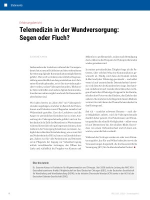 Vorschauseite 1: Telemedizin in der Wundversorgung: Segen oder Fluch?
