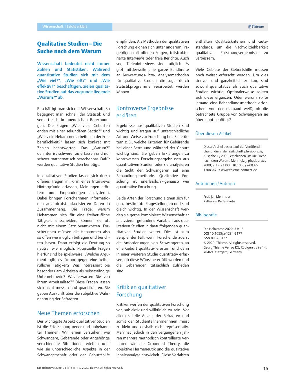 Vorschauseite 1: Qualitative Studien – Die Suche nach dem Warum
