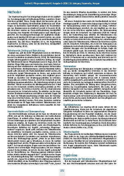 Vorschauseite 3: Wie beschreiben Pflegefachpersonen notwendige Pflegemaßnahmen? Eine qualitative Studie in einem Deutschschweizer Akutspital.